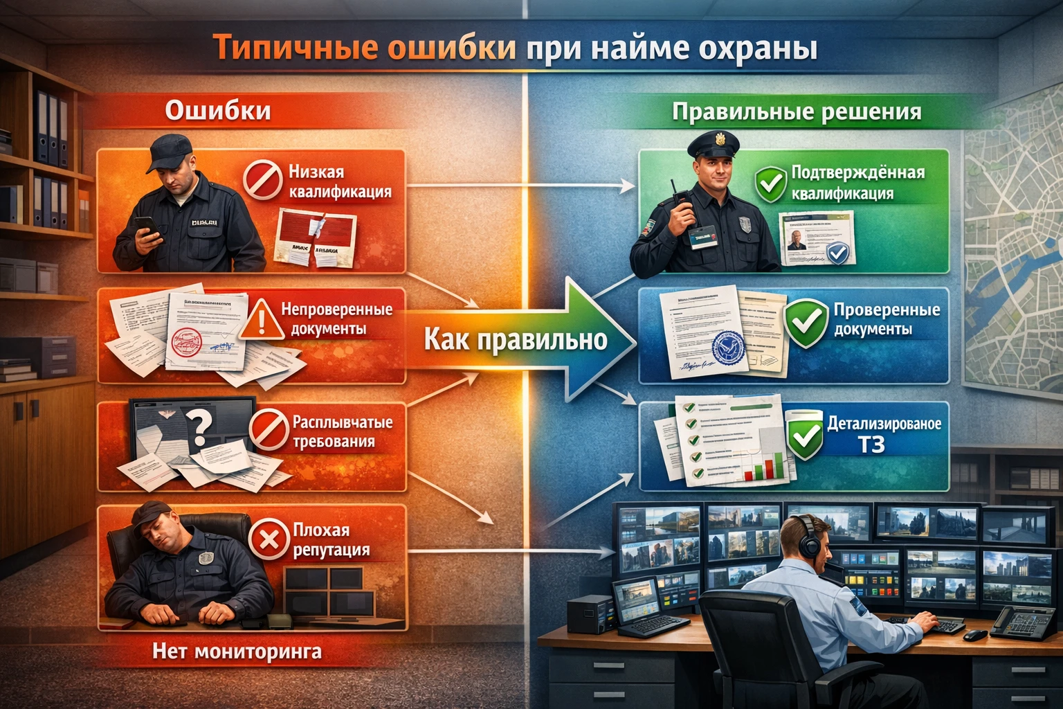 Типичные ошибки при найме охраны